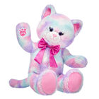 Pastel Swirl Kitty Stuffed Animal with Pink Gifting Bow