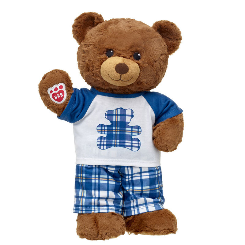 Online Exclusive Sweet Dreams Bear Blue Plaid PJs Gift Set