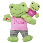 Spring Green Frog Stuffed Animal Mama and Mini Gift Set 