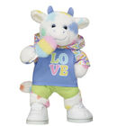 Colorful Splatter Cow Stuffed Animal Cotton Candy Gift Set 