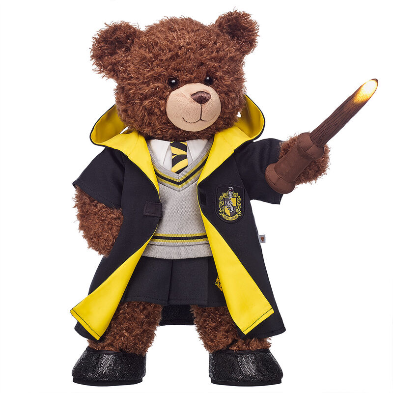 Harry Potter Bear Hufflepuff Gift Bundle with House Robe, Hogwarts Skirt & Wand