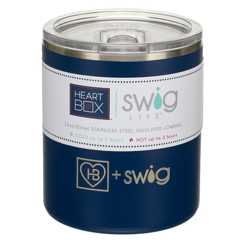12 oz. HeartBox x Swig Life Navy Insulated Lowball