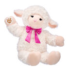 Vanilla Swirls Lamb Stuffed Animal with Pink Bow