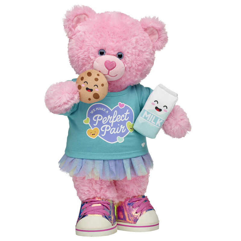 Pink Cuddles Teddy Bear Milk and Cookies Gift Set  - Build-A-Bear Workshop®
