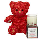 Romantic At Heart Teddy Bear with Trapp Wild Currant Scented Candle